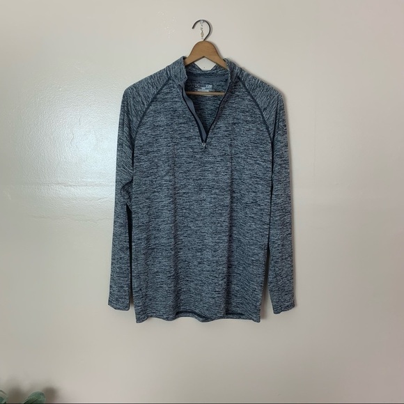 [Under Armour] Women's Heather Gray Quarter Zip Long Sleeve Loose Pullover Top - Picture 3 of 9